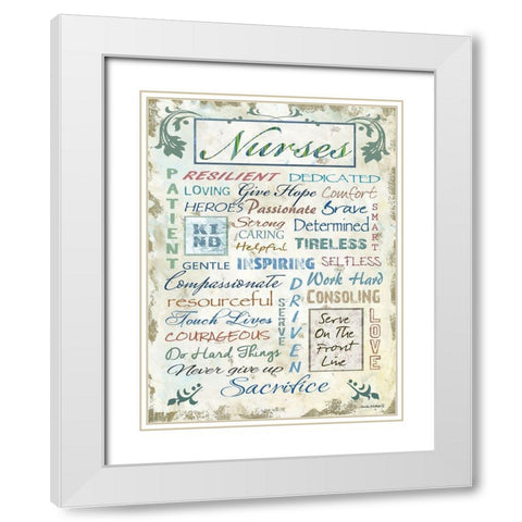 Nurses White Modern Wood Framed Art Print with Double Matting by Phillips, Anita