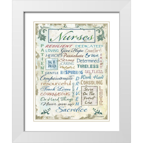 Nurses White Modern Wood Framed Art Print with Double Matting by Phillips, Anita