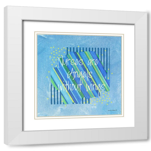 Angels No Wings White Modern Wood Framed Art Print with Double Matting by Phillips, Anita