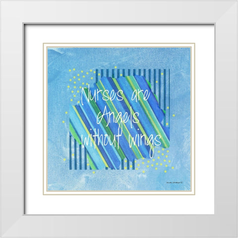 Angels No Wings White Modern Wood Framed Art Print with Double Matting by Phillips, Anita