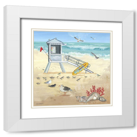 Lifeguard IV White Modern Wood Framed Art Print with Double Matting by Phillips, Anita