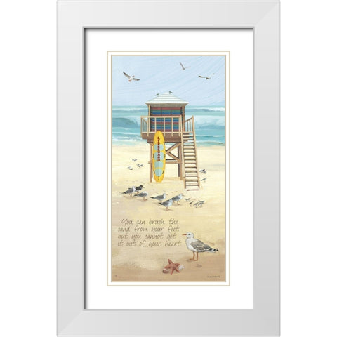 Sand In Your Heart White Modern Wood Framed Art Print with Double Matting by Phillips, Anita