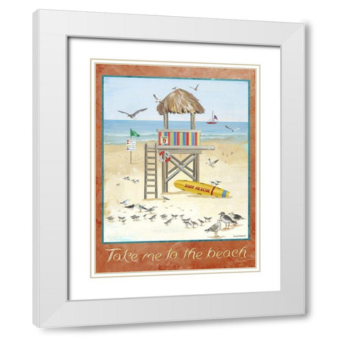 To the Beach White Modern Wood Framed Art Print with Double Matting by Phillips, Anita