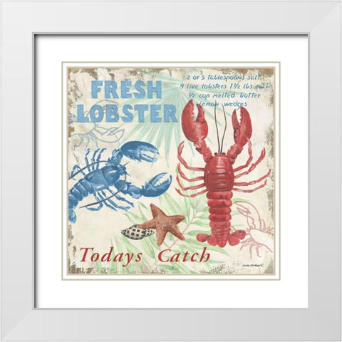 Fresh Lobster White Modern Wood Framed Art Print with Double Matting by Phillips, Anita