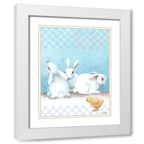 Blessed Easter White Modern Wood Framed Art Print with Double Matting by Phillips, Anita