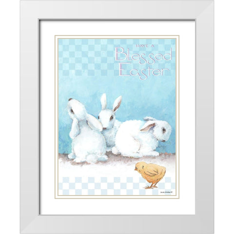 Blessed Easter White Modern Wood Framed Art Print with Double Matting by Phillips, Anita