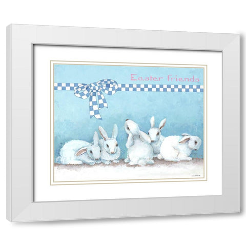 Bunny Gift II White Modern Wood Framed Art Print with Double Matting by Phillips, Anita