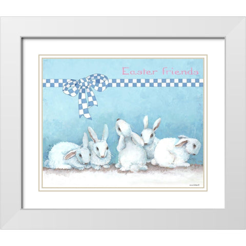 Bunny Gift II White Modern Wood Framed Art Print with Double Matting by Phillips, Anita