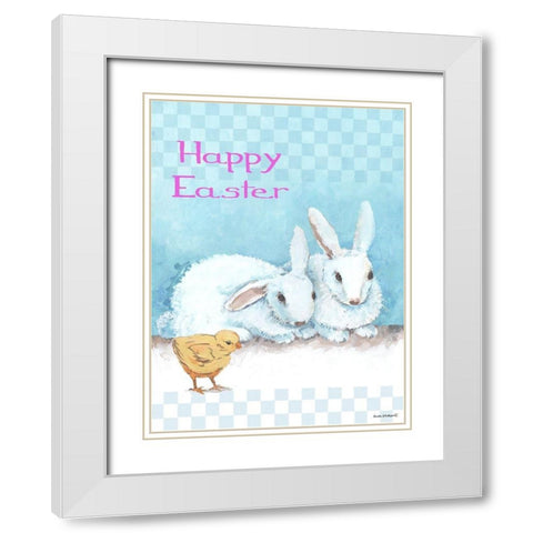 Happy Easter White Modern Wood Framed Art Print with Double Matting by Phillips, Anita