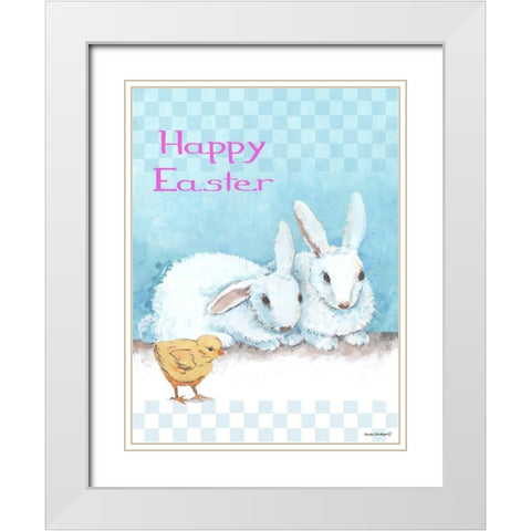 Happy Easter White Modern Wood Framed Art Print with Double Matting by Phillips, Anita
