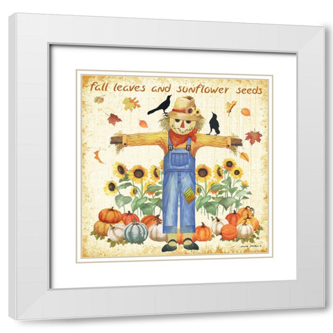 Sunflower Seeds White Modern Wood Framed Art Print with Double Matting by Phillips, Anita