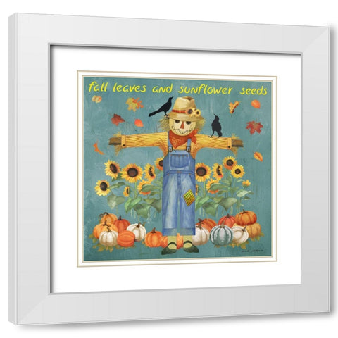 Sunflower Seeds White Modern Wood Framed Art Print with Double Matting by Phillips, Anita