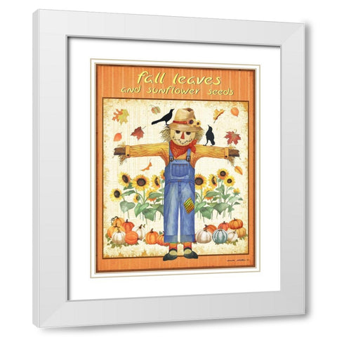 Fall Leaves White Modern Wood Framed Art Print with Double Matting by Phillips, Anita