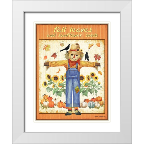 Fall Leaves White Modern Wood Framed Art Print with Double Matting by Phillips, Anita