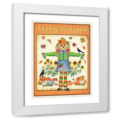 Fall Leaves White Modern Wood Framed Art Print with Double Matting by Phillips, Anita