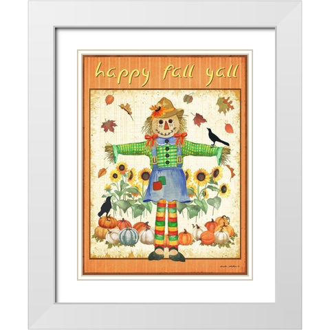 Fall Leaves White Modern Wood Framed Art Print with Double Matting by Phillips, Anita