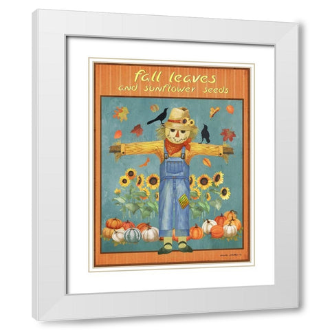 Sunflower Seeds White Modern Wood Framed Art Print with Double Matting by Phillips, Anita