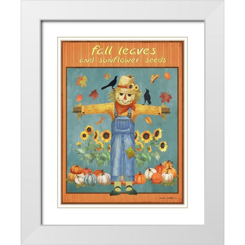 Sunflower Seeds White Modern Wood Framed Art Print with Double Matting by Phillips, Anita