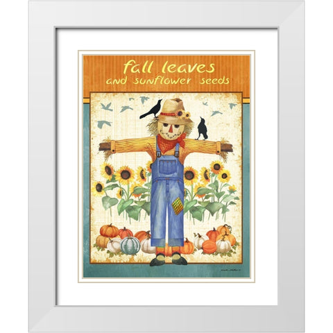 Fall Leaves White Modern Wood Framed Art Print with Double Matting by Phillips, Anita