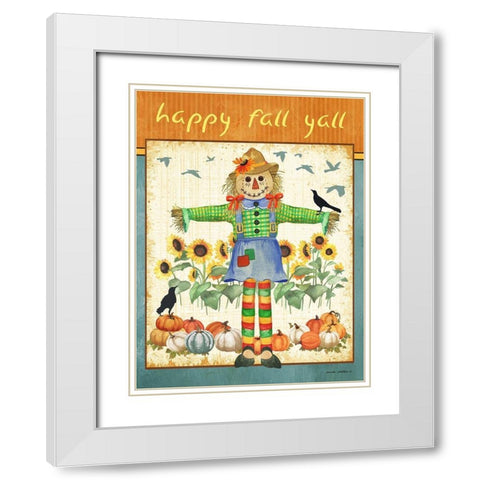 Fall Leaves White Modern Wood Framed Art Print with Double Matting by Phillips, Anita