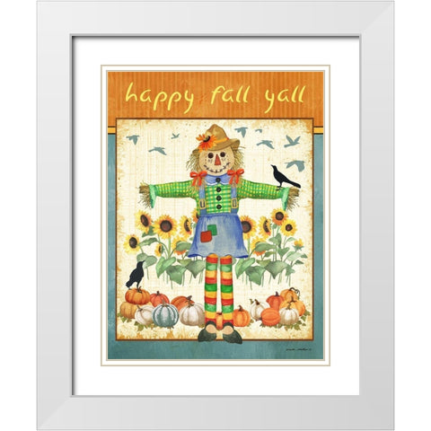 Fall Leaves White Modern Wood Framed Art Print with Double Matting by Phillips, Anita