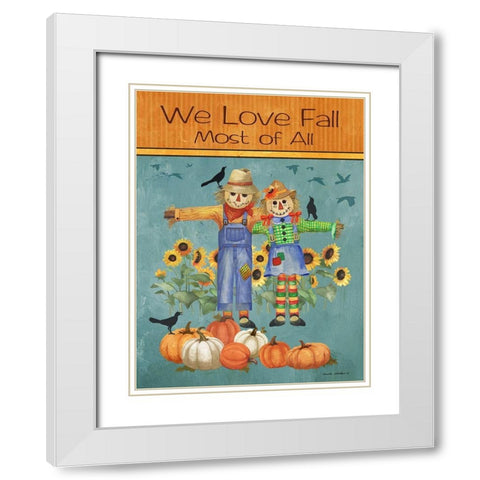 Love Fall White Modern Wood Framed Art Print with Double Matting by Phillips, Anita