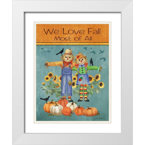 Love Fall White Modern Wood Framed Art Print with Double Matting by Phillips, Anita