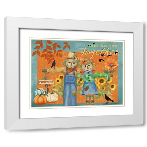 Together White Modern Wood Framed Art Print with Double Matting by Phillips, Anita