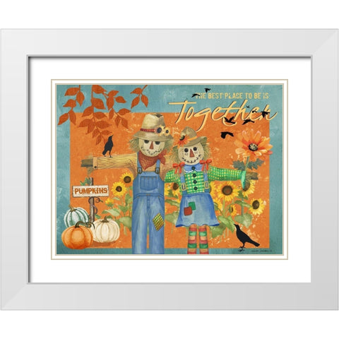 Together White Modern Wood Framed Art Print with Double Matting by Phillips, Anita