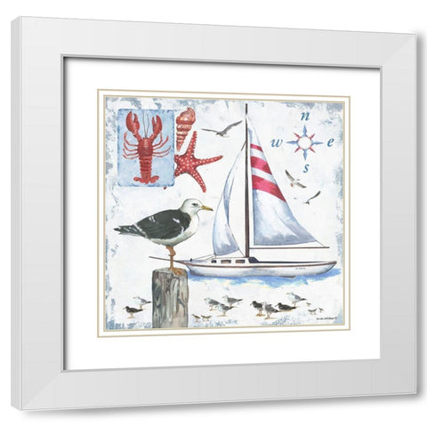 Ocean in Blue White Modern Wood Framed Art Print with Double Matting by Phillips, Anita