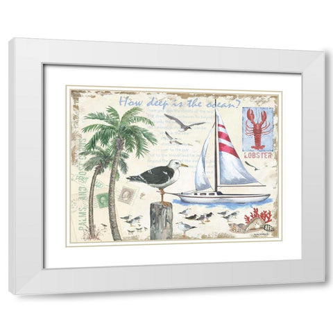 How Deep White Modern Wood Framed Art Print with Double Matting by Phillips, Anita