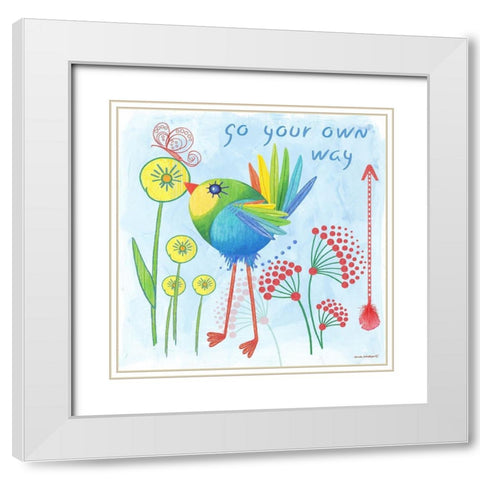Go Your Own Way White Modern Wood Framed Art Print with Double Matting by Phillips, Anita