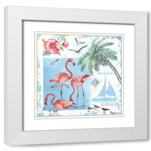 By the Sea White Modern Wood Framed Art Print with Double Matting by Phillips, Anita