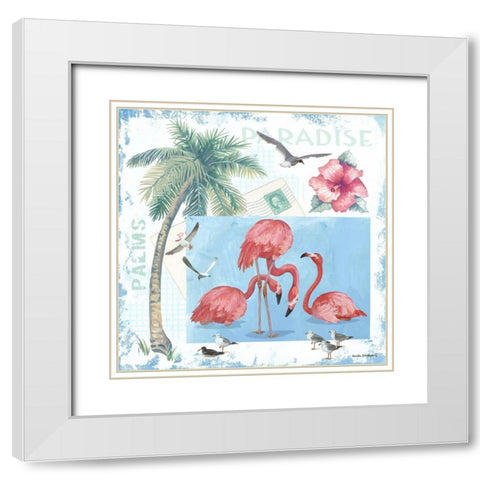 Paradise White Modern Wood Framed Art Print with Double Matting by Phillips, Anita