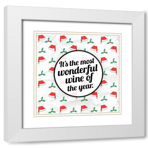 Wine of the Year White Modern Wood Framed Art Print with Double Matting by Hutchins, Ashley