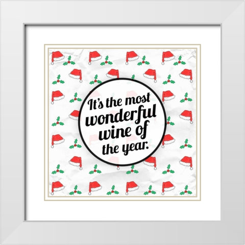 Wine of the Year White Modern Wood Framed Art Print with Double Matting by Hutchins, Ashley