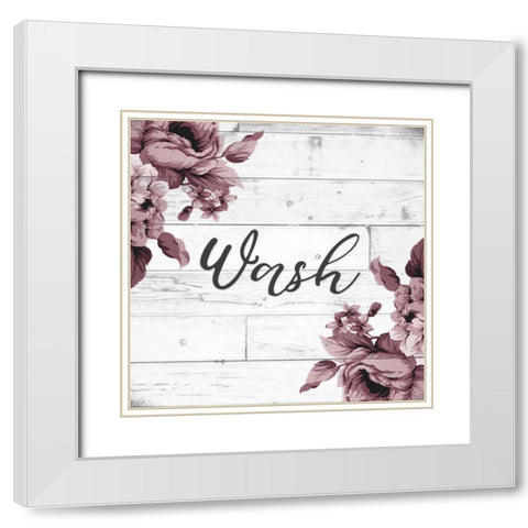 Wash Script White Modern Wood Framed Art Print with Double Matting by Hutchins, Ashley