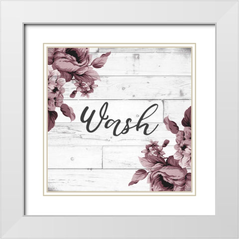 Wash Script White Modern Wood Framed Art Print with Double Matting by Hutchins, Ashley