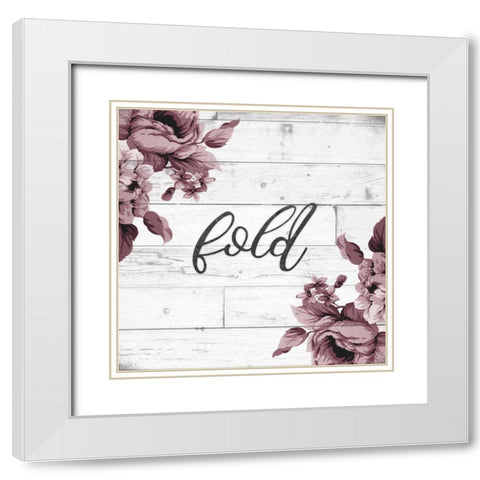 Fold Script White Modern Wood Framed Art Print with Double Matting by Hutchins, Ashley