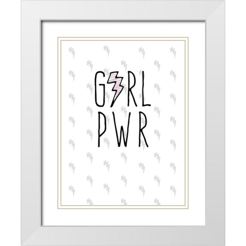 GRL PWR White Modern Wood Framed Art Print with Double Matting by Hutchins, Ashley