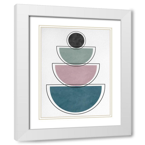 Geo I White Modern Wood Framed Art Print with Double Matting by Hutchins, Ashley