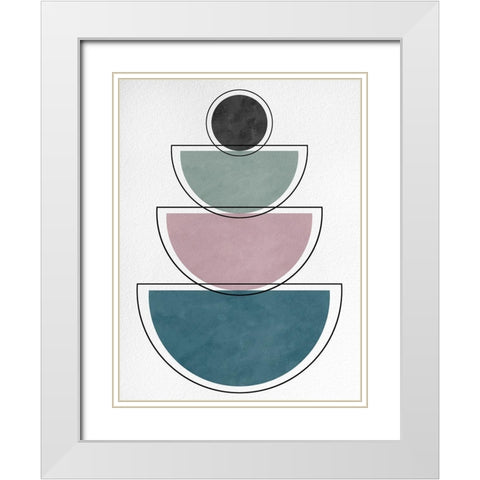 Geo I White Modern Wood Framed Art Print with Double Matting by Hutchins, Ashley