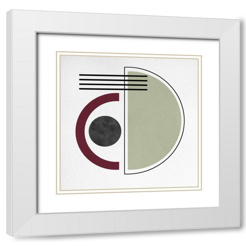 Geo IV White Modern Wood Framed Art Print with Double Matting by Hutchins, Ashley