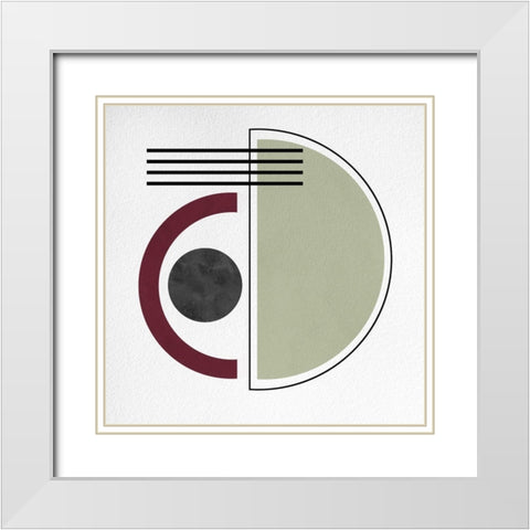 Geo IV White Modern Wood Framed Art Print with Double Matting by Hutchins, Ashley