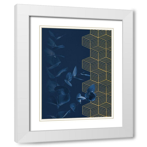 Blue II White Modern Wood Framed Art Print with Double Matting by Hutchins, Ashley