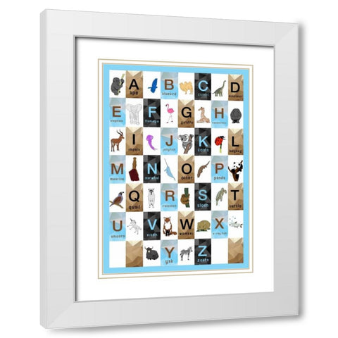 Alphabet - Boys White Modern Wood Framed Art Print with Double Matting by Perrenoud, Aubree