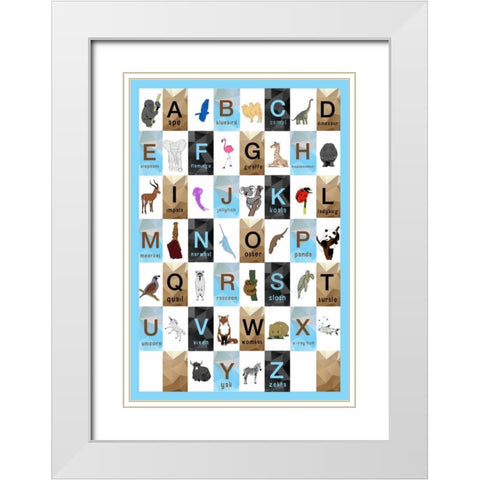 Alphabet - Boys White Modern Wood Framed Art Print with Double Matting by Perrenoud, Aubree