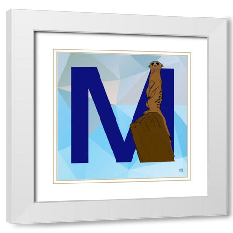 M White Modern Wood Framed Art Print with Double Matting by Perrenoud, Aubree