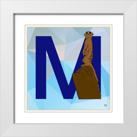 M White Modern Wood Framed Art Print with Double Matting by Perrenoud, Aubree