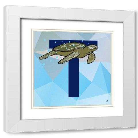 T White Modern Wood Framed Art Print with Double Matting by Perrenoud, Aubree